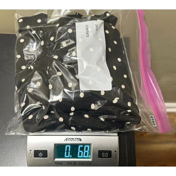 Jones New York signature skirt Tiered Size 16 100% Silk Black & White Polka Dots - Picture 4 of 4